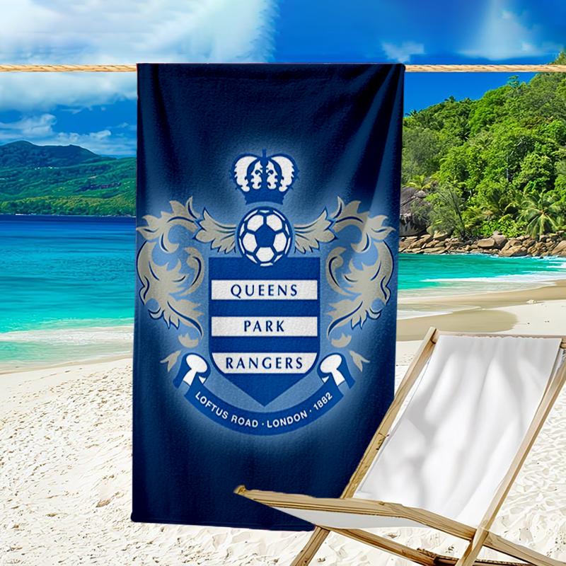 Queens Crest Football Beach Towel - Soft, Absorbent Microfiber, Lightweight, Ideal for The Beach, Parties, Travel, Camping fan gifts