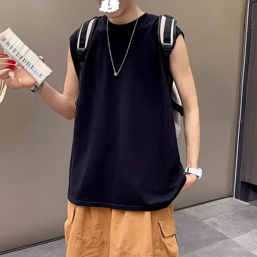 Men's Trendy Korean Solid Color Sleeveless T-Shirt Vest