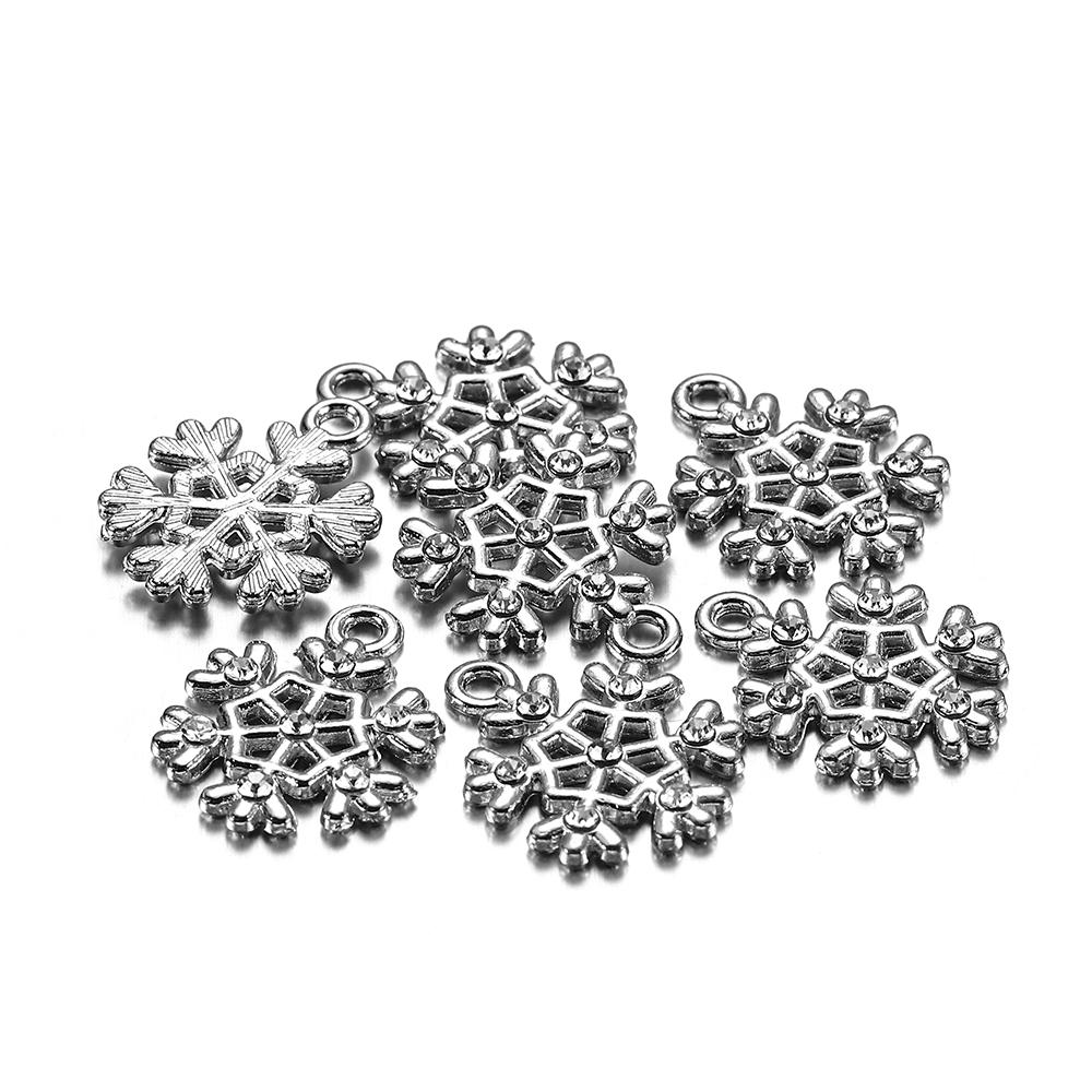 10Pcs Christmas Charms Pendants Enamel Bracelet Party Home Metal Craft Decoration Tree Hanging DIY Jewelry Making Accessories