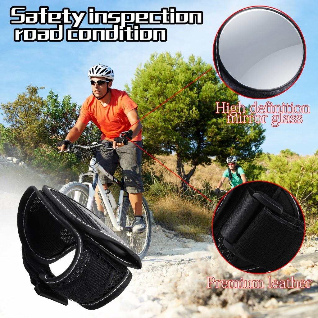 Bike Rearview Mirror Bicycle Back Mirror Cycling Arm Wrist Strap Rear View uygun fiyatlı satın