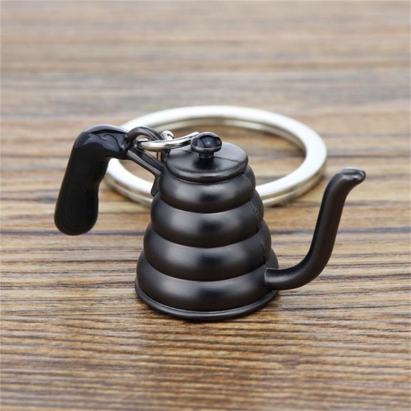 Unique Coffee Machine Filter Handle Keychain Fashion Metal Key Ornament Bag Charm Present for Coffee Aficionados