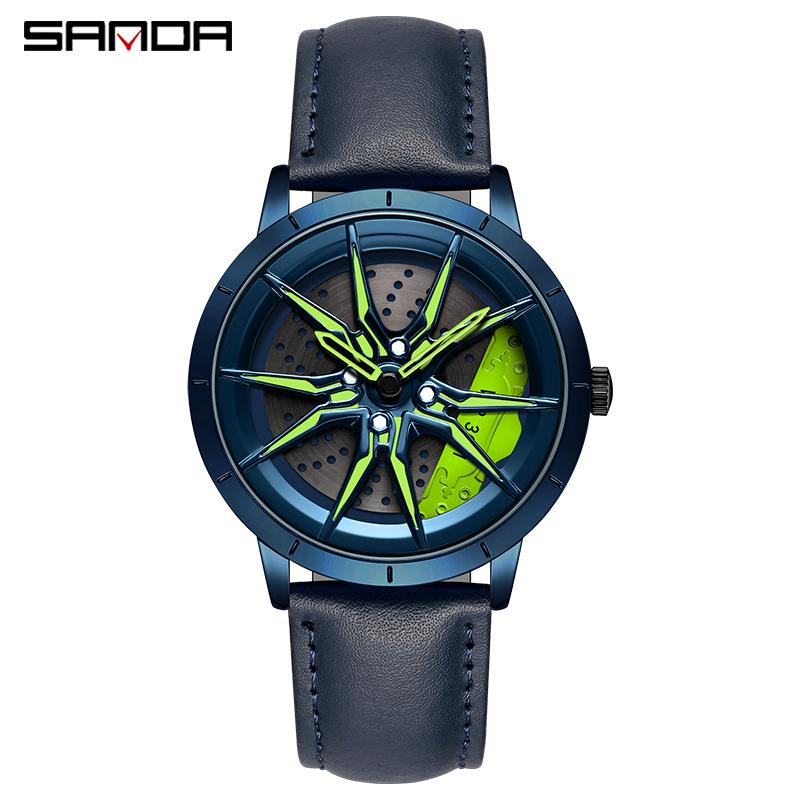 

Sanda Новый 1089 Стальной Ремень Серии Колеса Стиль Мода Тенденция Прохладный Кварцевые Мужские Часы Повседневные Индивидуальные Мужские Часы