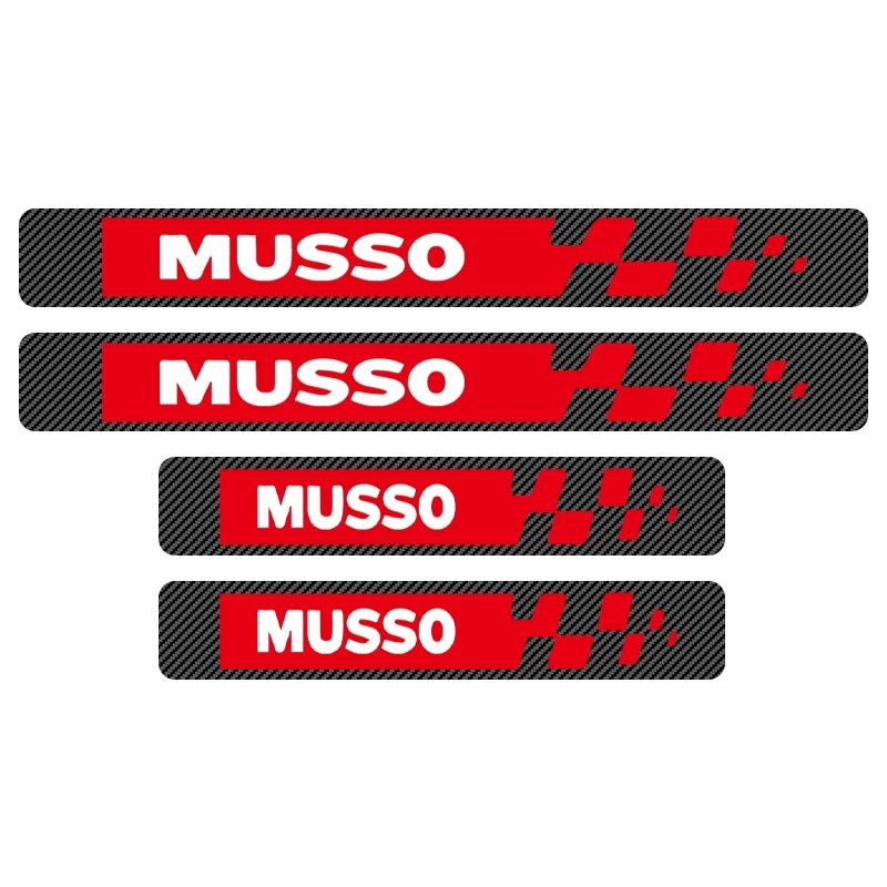 

4pcs Car Door Sill Protector Carbon Fiber Sticker Anti Scratch For SsangYong Musso 2023 grand fj 2017 2024 2022 2019 2004 Access красный