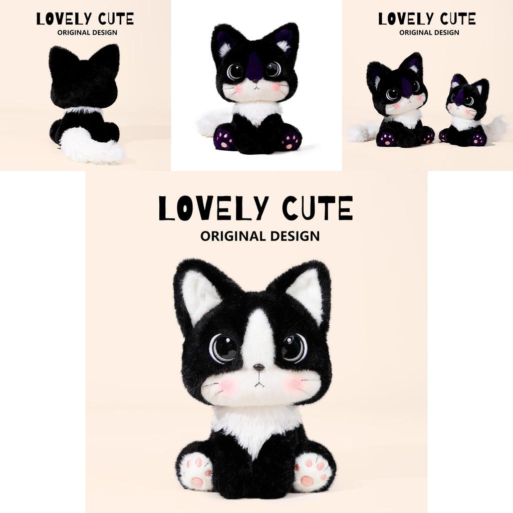 Cartoon Cat Plush Toy With Soft Short Pile For Kids And Collectors