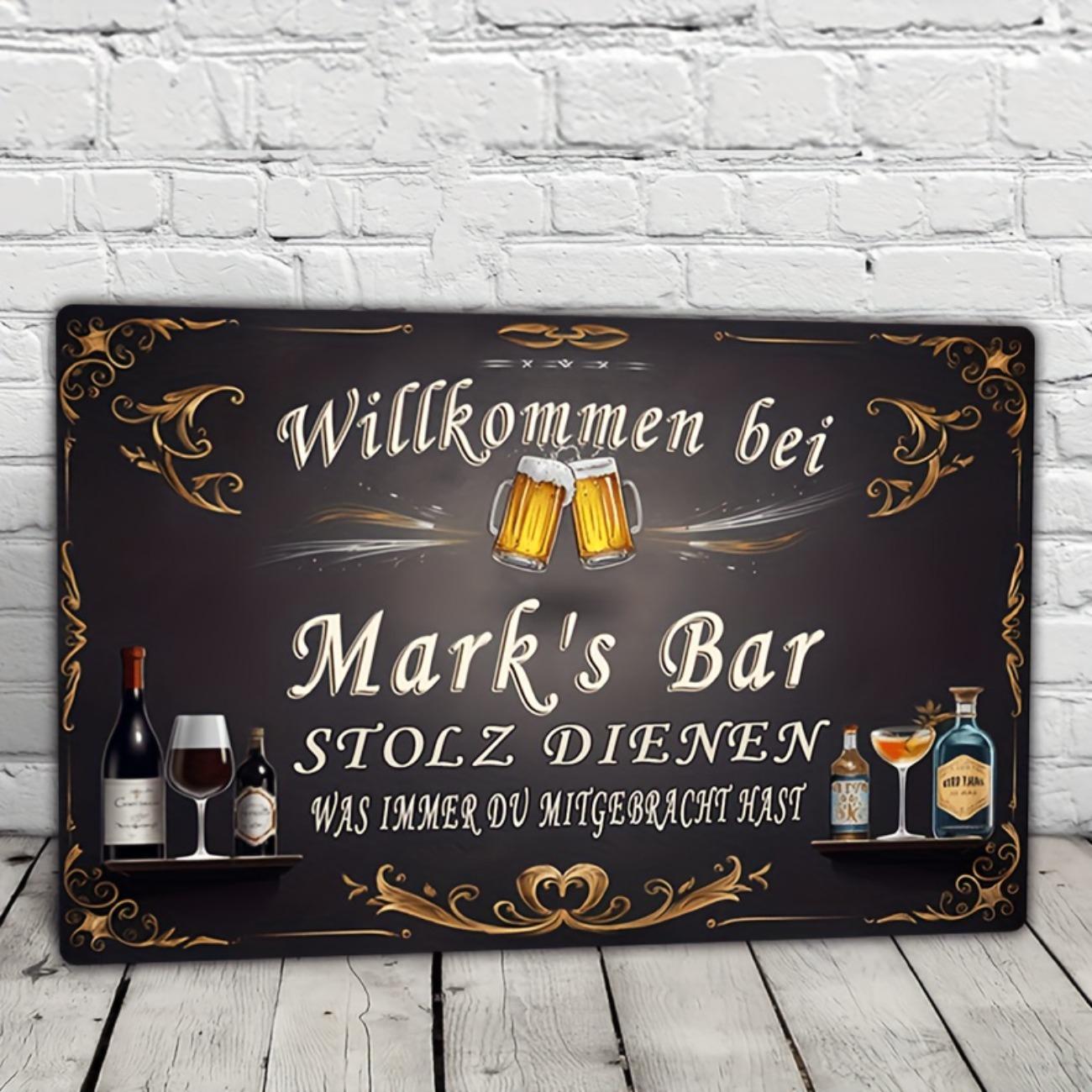 Personalized Aluminum Bar Sign 30x20cm Garage Man Cave Home Wall Decor белый
