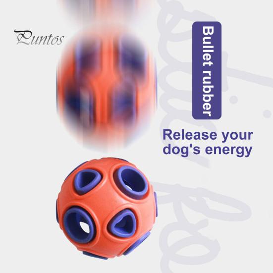 Hundeballer med klokkelyd Gummi hoppende henteball Tyggemotstandsdyktige tenner rengjøring Anemone Interaktiv ball for valper Små mellomstore hunder Interaktiv