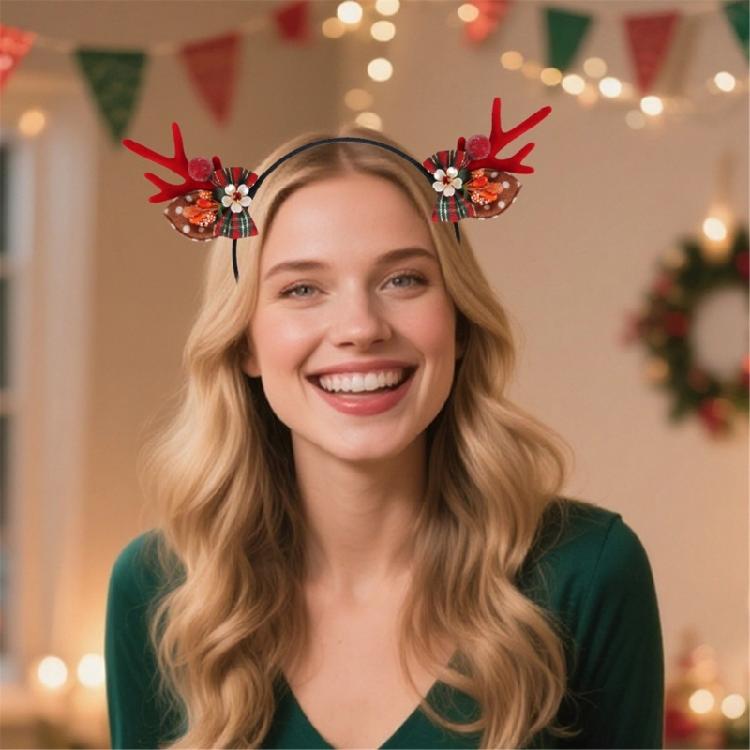 Light Weight Reindeers Antlers Headbands Plastic Hair Decoration For Christmas Parties Costume Accessories
