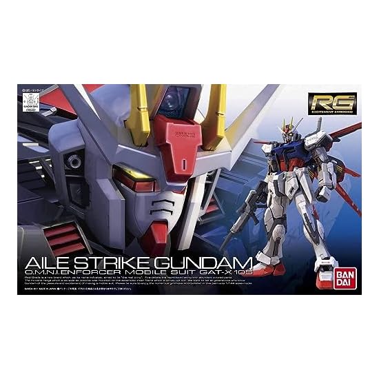 BANDAI SPIRITS RG Mobile Suit Gundam SEED Aile Strike Gundam 1/144 Scale Color-Coded Plastic Model