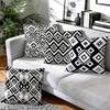 1pcs/4pcs Black And White Geometry Cushions Pillowcase Polyester Cushion Cover Throw Pillow Pillowcover Home Car Sofa Decor