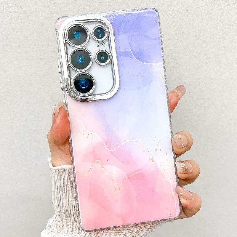 Suitable for New Samsung S25 Ultra Mobile Phone Case S24plus Double Sided Coated Imd Electroplated Marble A55 Case