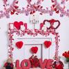 2m Artificial Valentine's Day Heart-shaped Vine - Festival Decoration Artificial Flower - Red Heart-shaped Hanging Ribbon