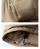 Women's Mid-Length Hooded Patchwork Pendant Down Jacket - Plus Size, Loose Fit, White Duck Down, Autumn/Winter Style