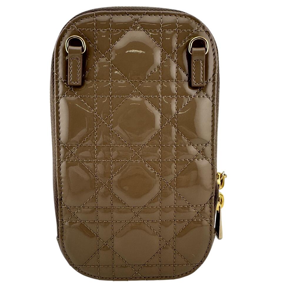 Dior Phone holder Lady Dior Canage Patent leather Lady Dior Call'in Dior Pouch beige Patent leather Used