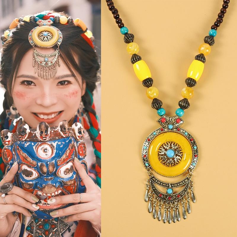 Xizang Retro Fringed Headdress, Forehead, Bohemian Collarbone Necklace, Pendant, Travel Photo Hair Jewelry, Women