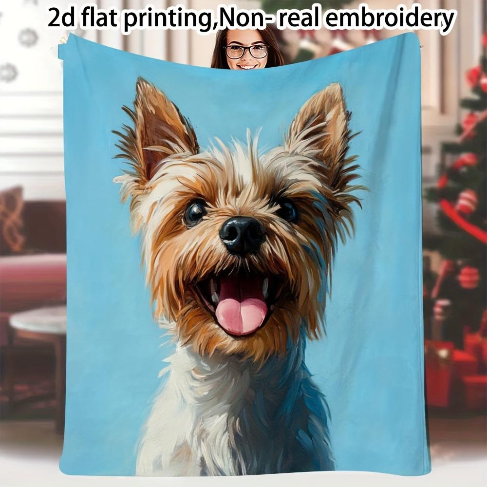 1 Piece Of Vintage Style Custom Po Blanket, Twill Fabric, High Quality, Single-Sided Printing, Jack Russell Meme Design
