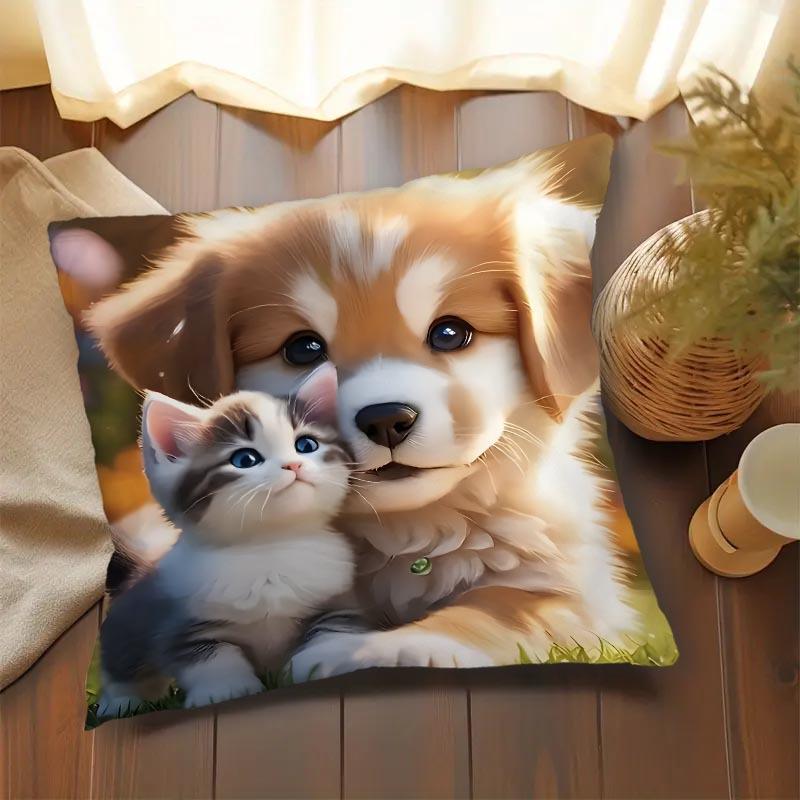 Dog Cat Pillowcase For Sofa, Bedroom, Living Room, Office, Car, Bed And Chair Decor