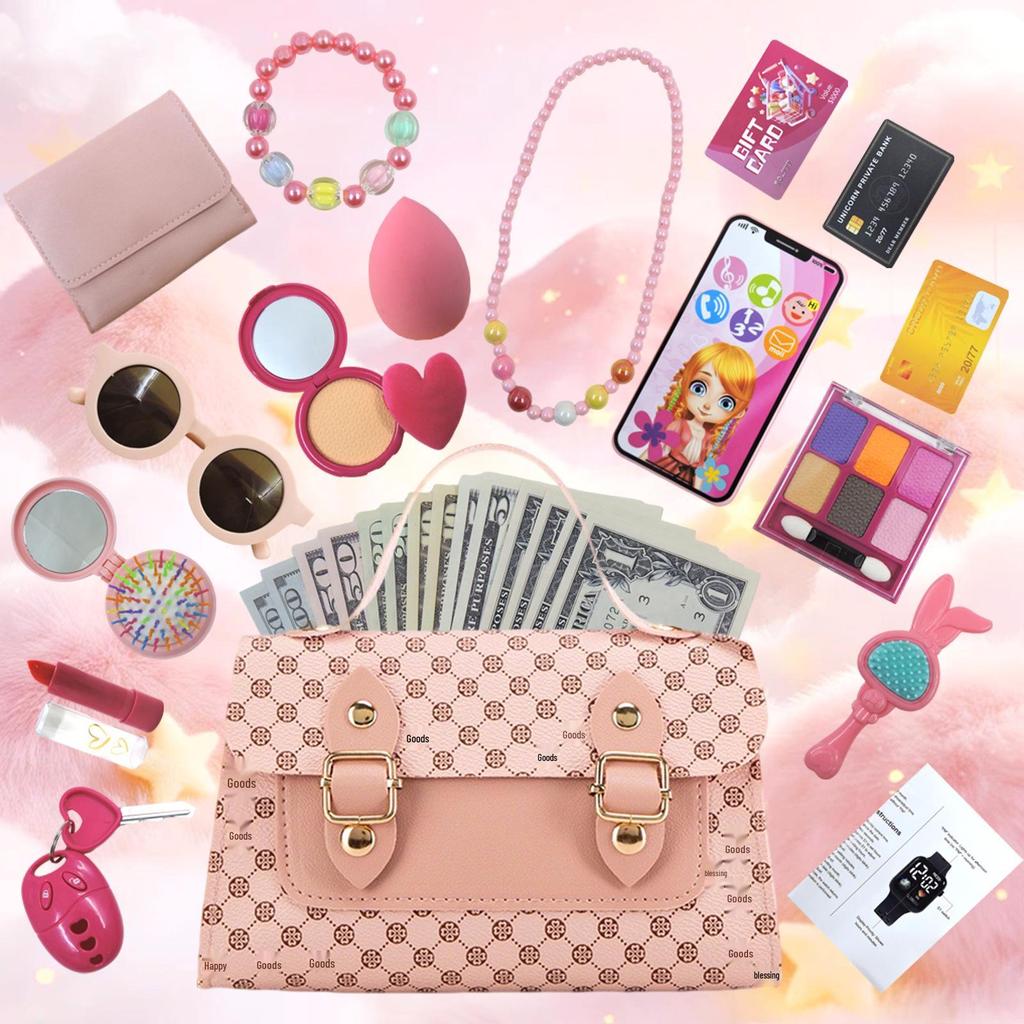 Children's Role-Playing Handbag Toy Set with Watch & Coin Purse - Perfect Birthday Gift for Girls