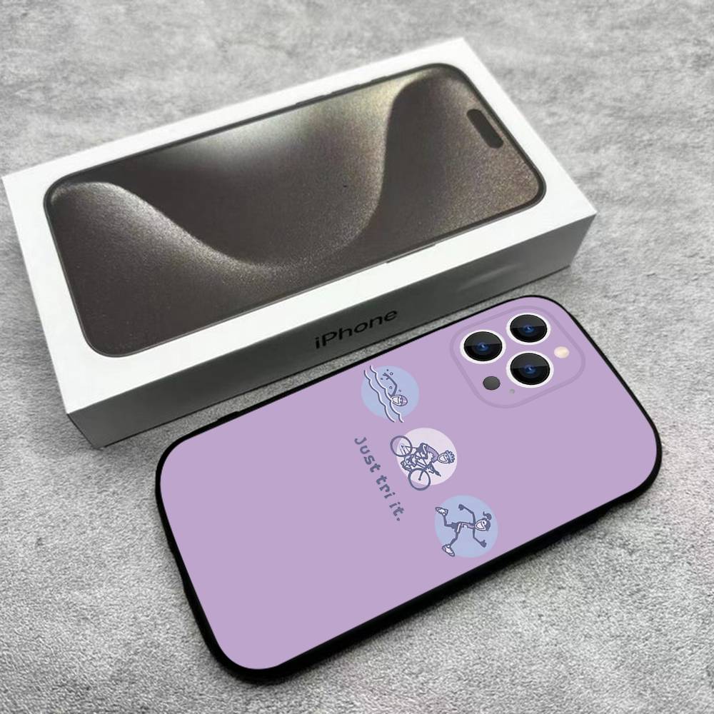 

Triathlon swim bike run Phone Case For iPhone 17,16,15,14,13,12,Pro,Max,Plus,E,SE4,Air,Mini Black Soft Box iPhone12PRO