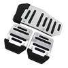3 Pcs Brake Pedal Pads Anti Slip Wear Resistant Manual Accelerator Foot Pedal Cover for Car Silvery