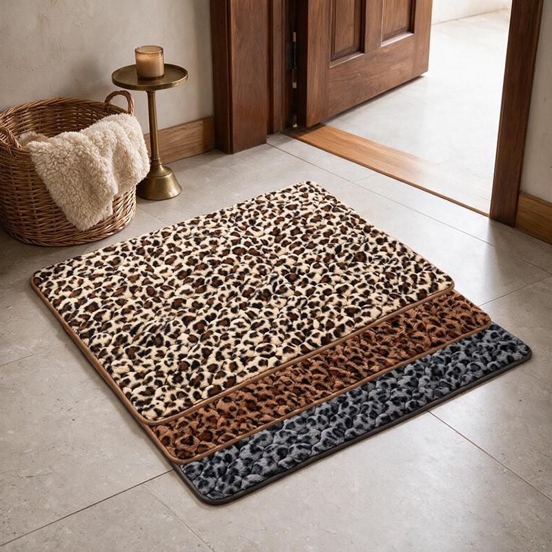 Plush Rabbit Fur Style Bath Mat Non-Slip Door Bathroom Entryway Bedroom Threshold Soft Thick Floor Rug