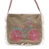 Fringe Bag with Bicycle Embroidery