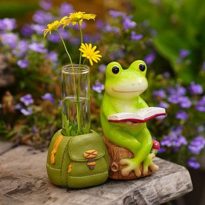Cute Little Frog Micro Landscape Succulent Flower Pot Plant Decoration Office Desktop Fish Tank Ornament Garden Landscape Decoration