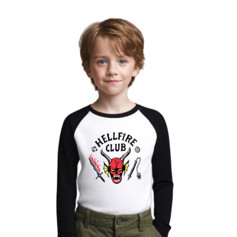 Chlapci Dívky Stranger Things Hellfire Potisk Módní Filmový Potisk Tričko Top