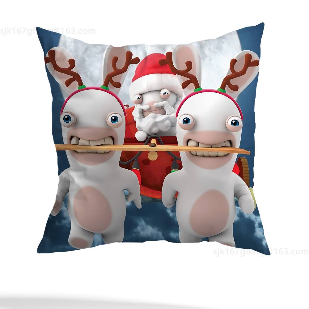 Anime R-Rabbids Invasion Pillowcase Casual Style Decoration, Suitable for Home Decoration (excluding Pillow Core)