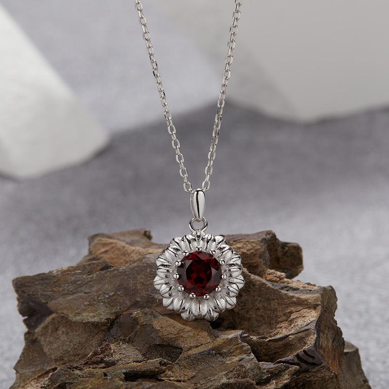 Multi-Color Treasure Earrings S925 Sterling Silver Natural Topaz Peridot Garnet Flower Stud Earrings Women