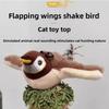 Rechargeable Interactive Flying Bird Cats Toy with Chirping and Flapping Features, Touch-Activated Plush Design