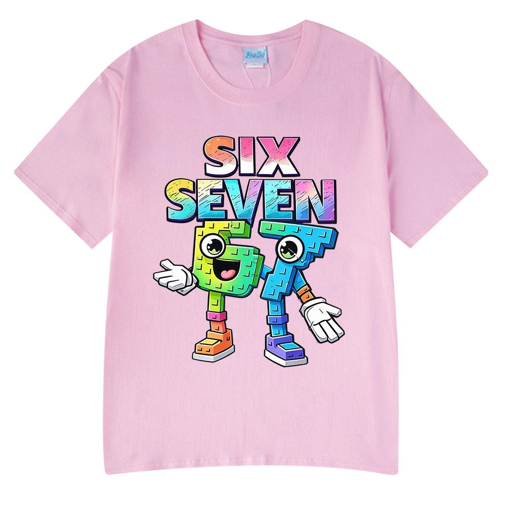 

Six Seven Funny Cartoon Number 67 Meme T Shirts Unisexs Women Clothing Fashion Harajuku T Shirt Cotton Casual Short Sleeve Tshirt S