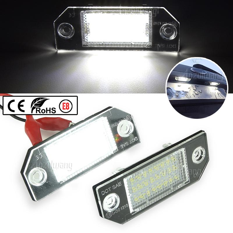 Fit For Ford Focus 2 MK2 03-08 C-MAX Car License Plate Lights 12V LED White Number Lamps Plate Light Tail Signal Lamp Assembly