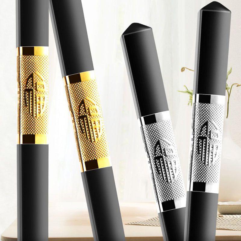 10 Wooden Pair Stainless Steel Chopsticks Family Hotels Food And Beverage Stores