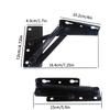 2Pcs Heavy Duty Steel Spring Hinges | Black 80° Folding Lift Top Hinges for Cabinet Doors Sofa Bed Furniture Surface Mount