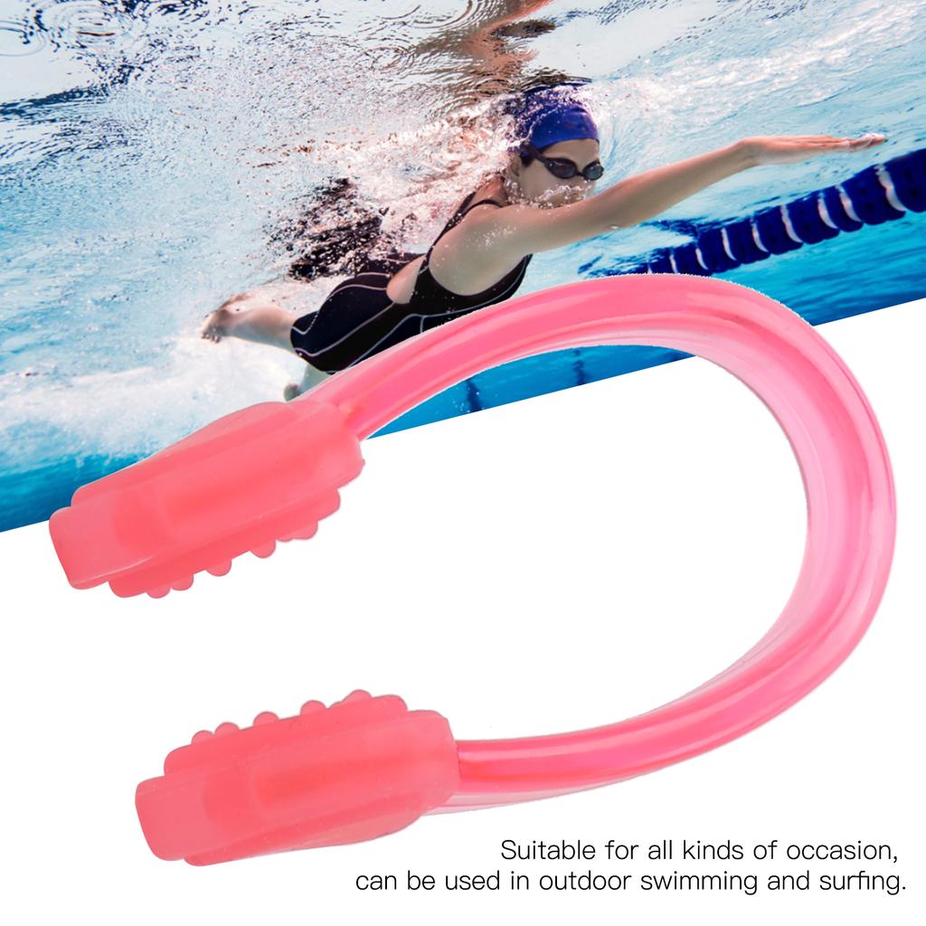 Swimming Nose Clips Waterproof Soft Silica Gel Surfing Nose Clip Plugs ProtectorRose Red