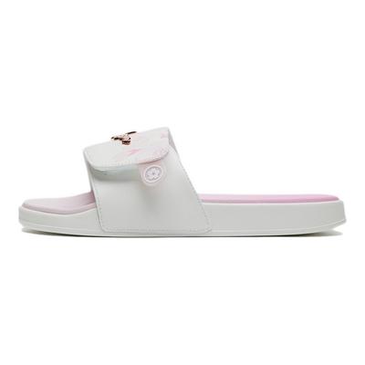 Li Ning LN Slipper Trendy Cherry Blossom Special Edition Silent Slide Sandals Women Slippers White AGAS022-2