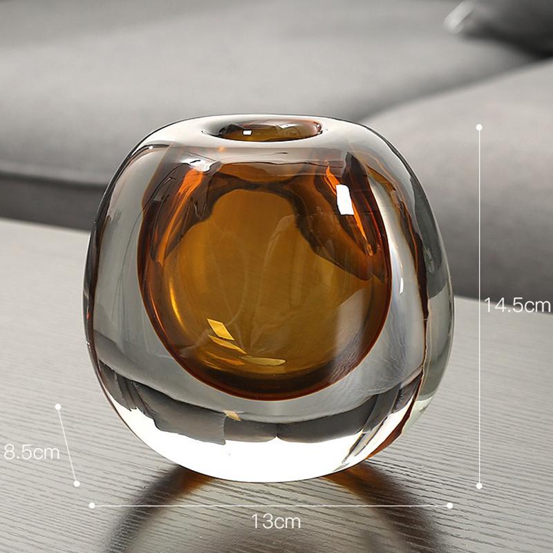 

Nordic Vases Modern Flower Bottle Glass Minimalist Flower Vase Luxury Flowerpots Design Table Decoration Interior Accessories коричневий