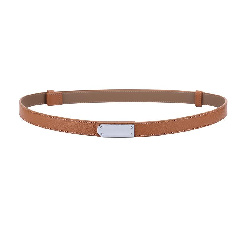 Ladies Belt Double-Sided Leather High-Quality Lock Buckle Waist Thin Belt With Dress Decorative Cowhide Belt Women