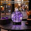 Holiday Decoration Light Halloween Ghost Glitter Ball Lamp, Glowing Spiderweb Faux Crystal Sphere Light, Spider Web Decor Lamp Purple Glow Night