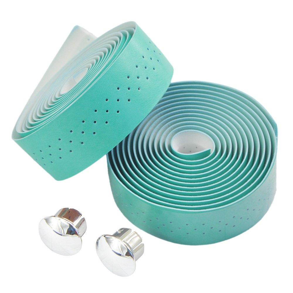 UPANBIKE Bicycle Handlebar Tape with Ventilation Premium Synthetic PU for Road Bikes and Stationary Bikes of Blue Holes, (Set 2),