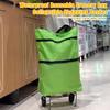 Saco de Compras Dobrável com Rodas Grande Capacidade Impermeável Design Dobrável Carrinho de Compras Multiuso