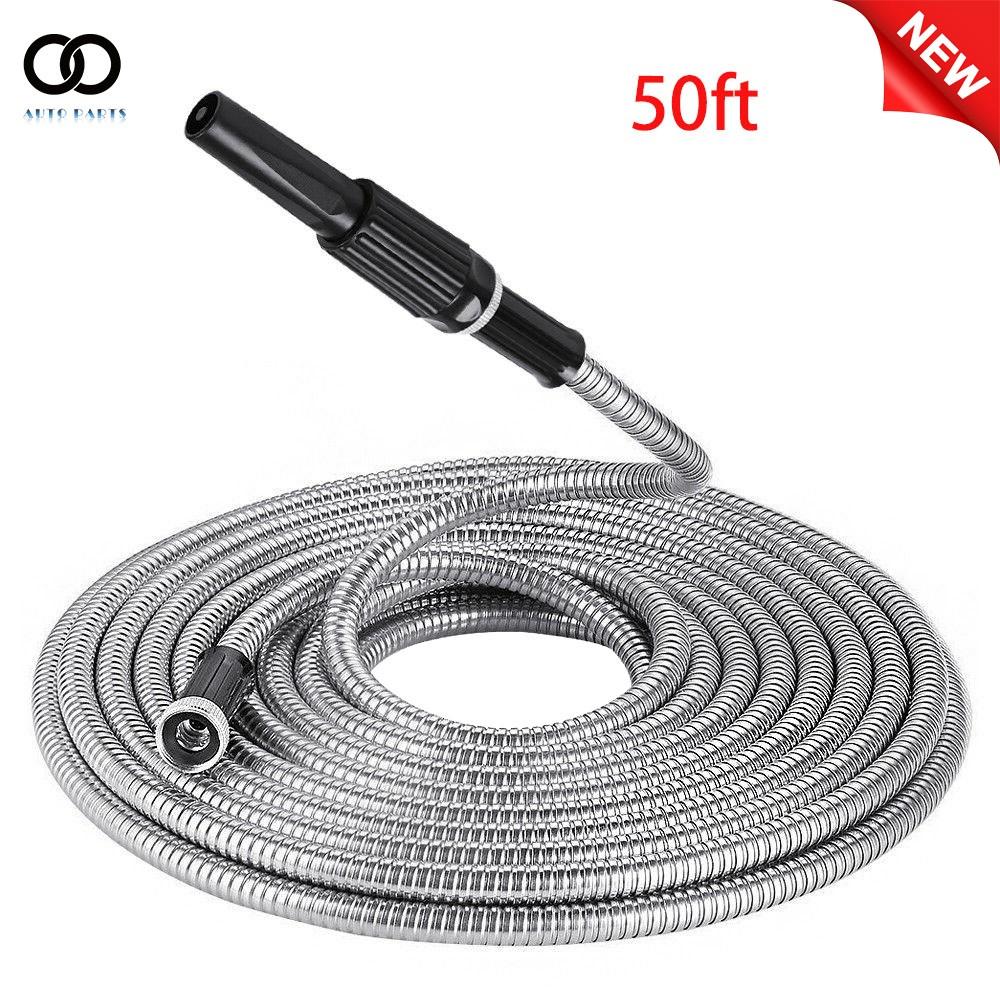 50 Feet Stainless Steel Hose Water Pipe Flexible Rustproof ? Pipe Garden Hose