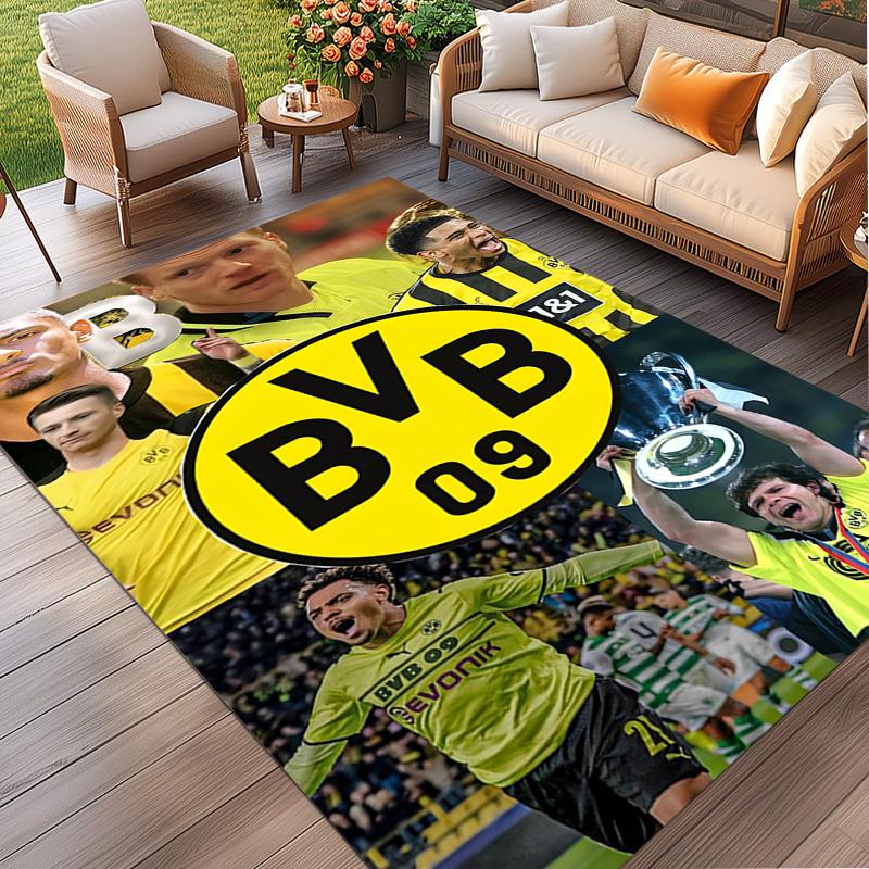 Borussia Dortmund Print Rug, Washable Floor Carpet, For Entryway Dorm Laundry Room Office Study, Home Decor Birthday Christmas Gift