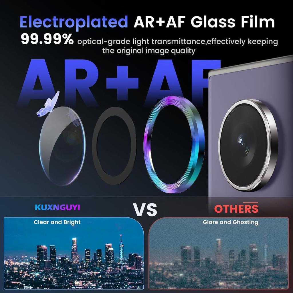 3D Individual Metal Ring Camera Tempered Glass Lens Protector For Samsung Galaxy Z Fold/Flip 8 7 6 5 Camera lens Protector Cover