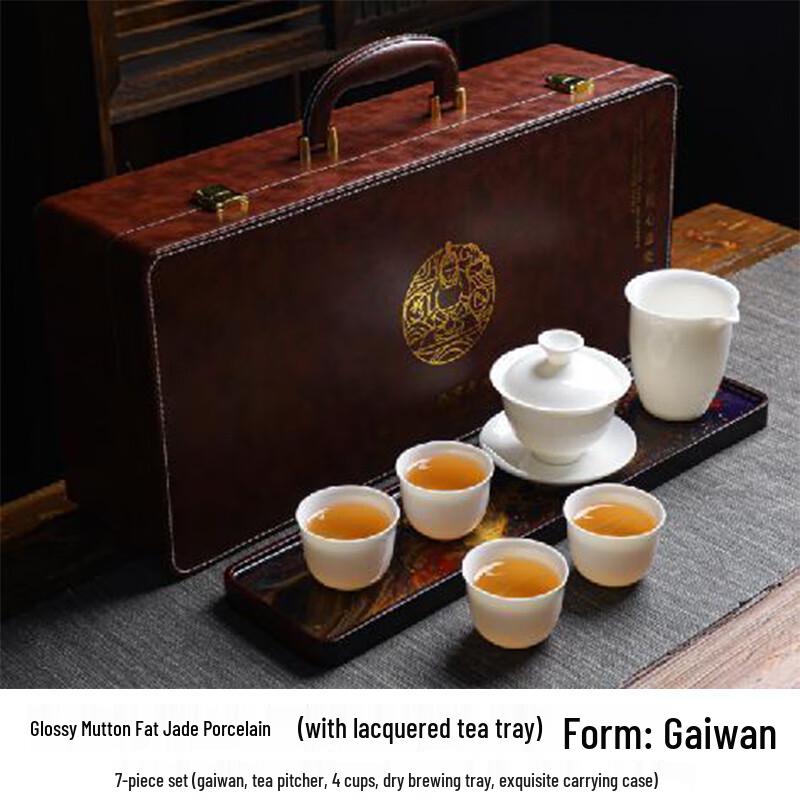 

Batinting Mutton Fat Jade Ceramic Travel Tea Set