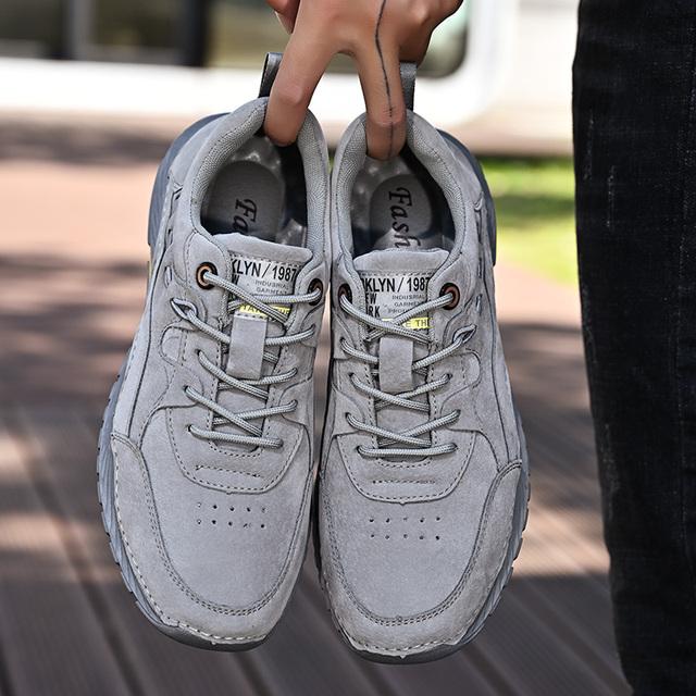 

Мужская спортивная повседневная обувь. Повседневная универсальная обувь. Удобная и дышащая уличная мужская обувь на плоской подошве с круглым носком и ремешками. 9 серый