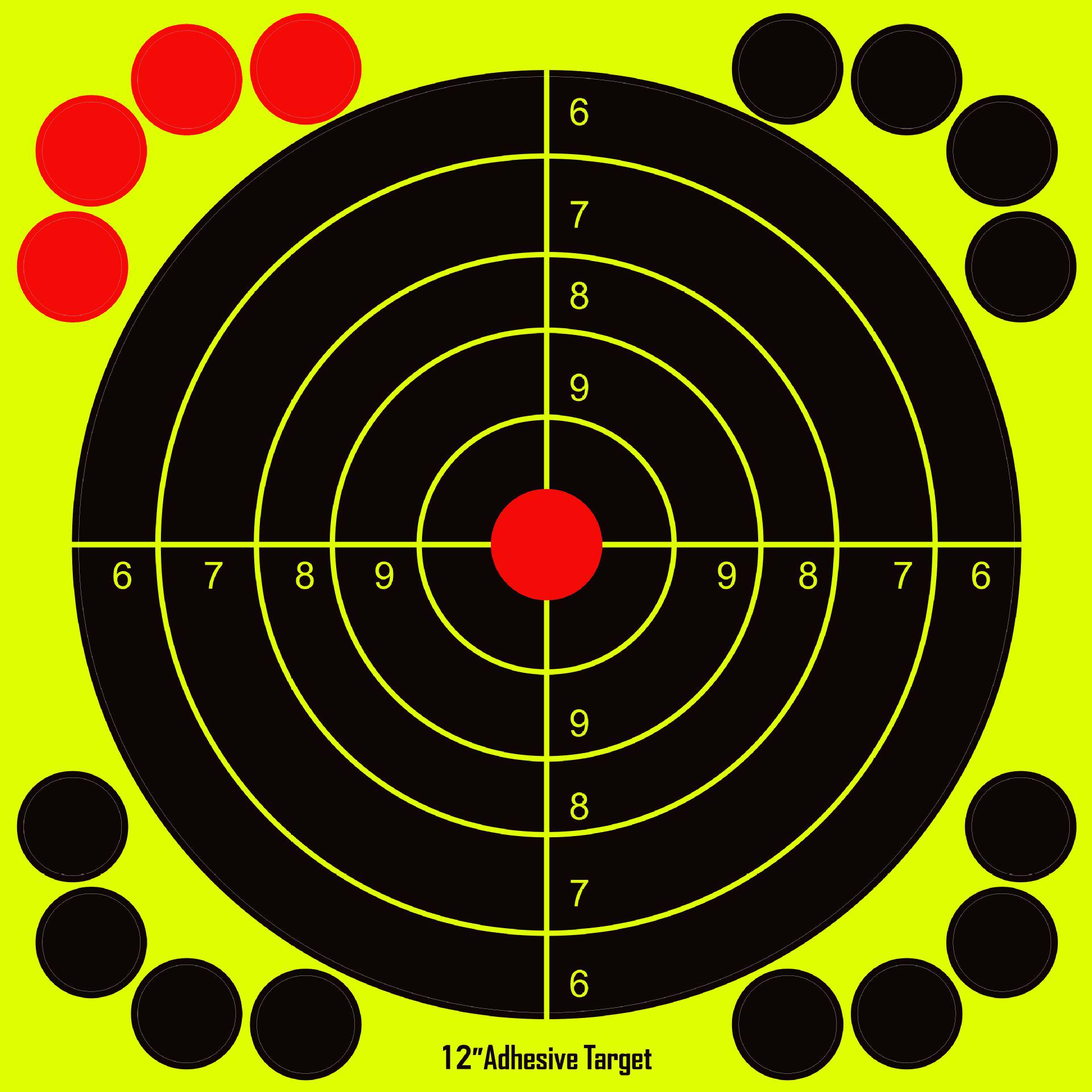 

12 x12 Adhesive Yellow Splatter Target Stickers for Shooting Practice