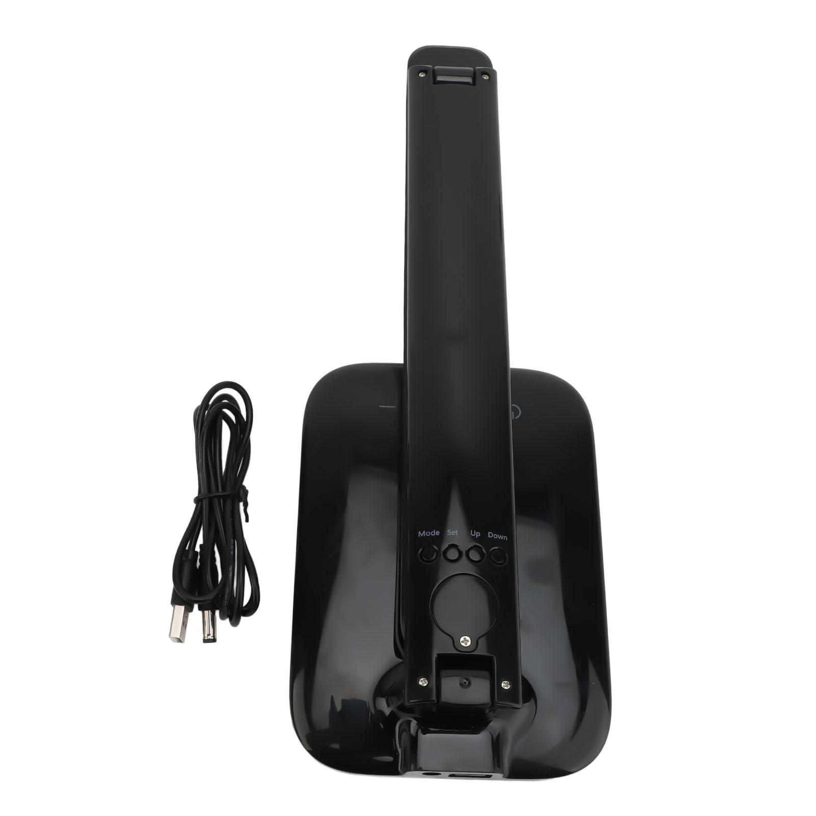 

Светодиодная настольная лампа с беспроводным зарядным устройством 5 Вт, настольные лампы для чтения и защиты глаз, 5 уровней яркости, сигнализация чёрный