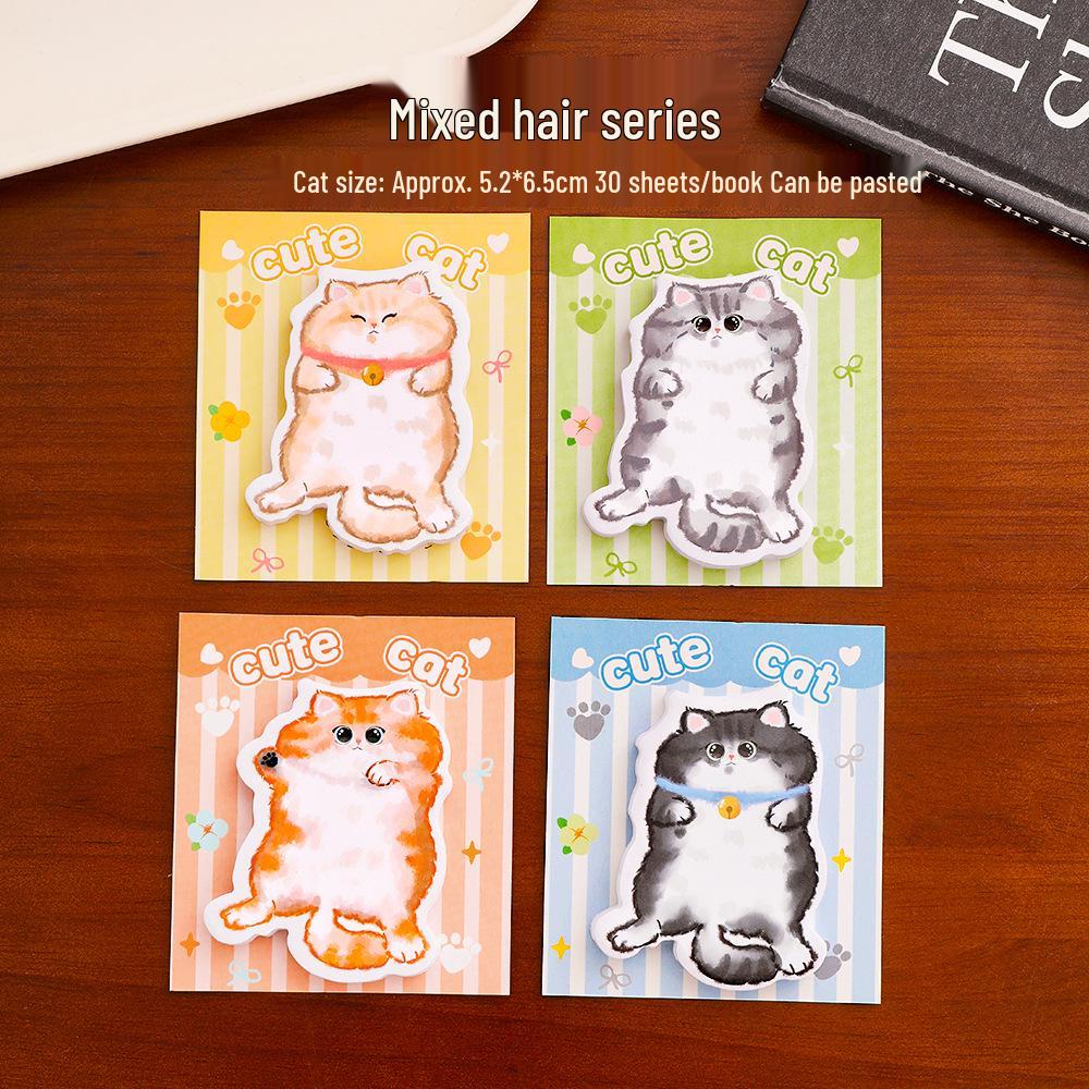 Creative Cat Shaped Sticky Notes - Cute, Portable, Reusable Stationery Stickers Gift