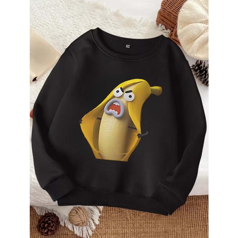 European sizes New Fashionable Kids Sweatshirt, Comfortable Crewneck Sweatshirt for Kids, Casual Versatile Trendy Printed Top for Students 110